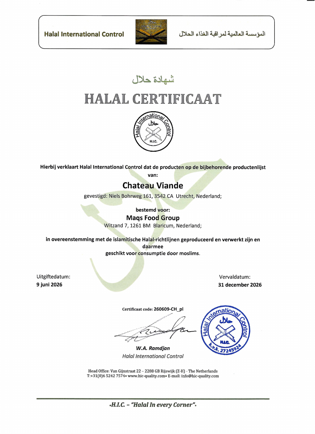 Officieel halal gecertificeerd