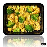 Zilvervliesrijst - Gebakken kipfilet blokjes - Broccoli (Bombay Curry sauce) - BULK