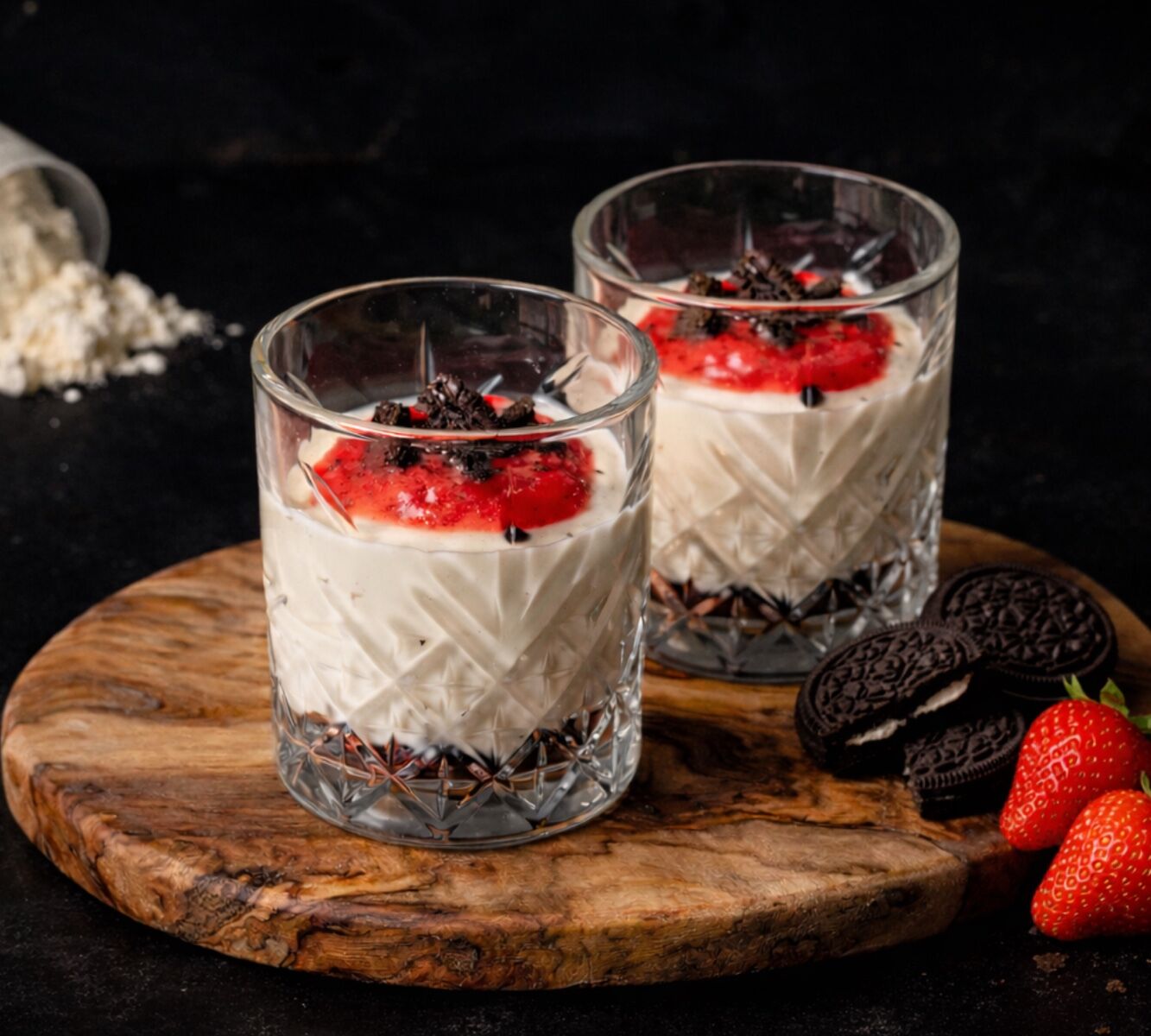 High Protein Cheesecake - Strawberry Oreo